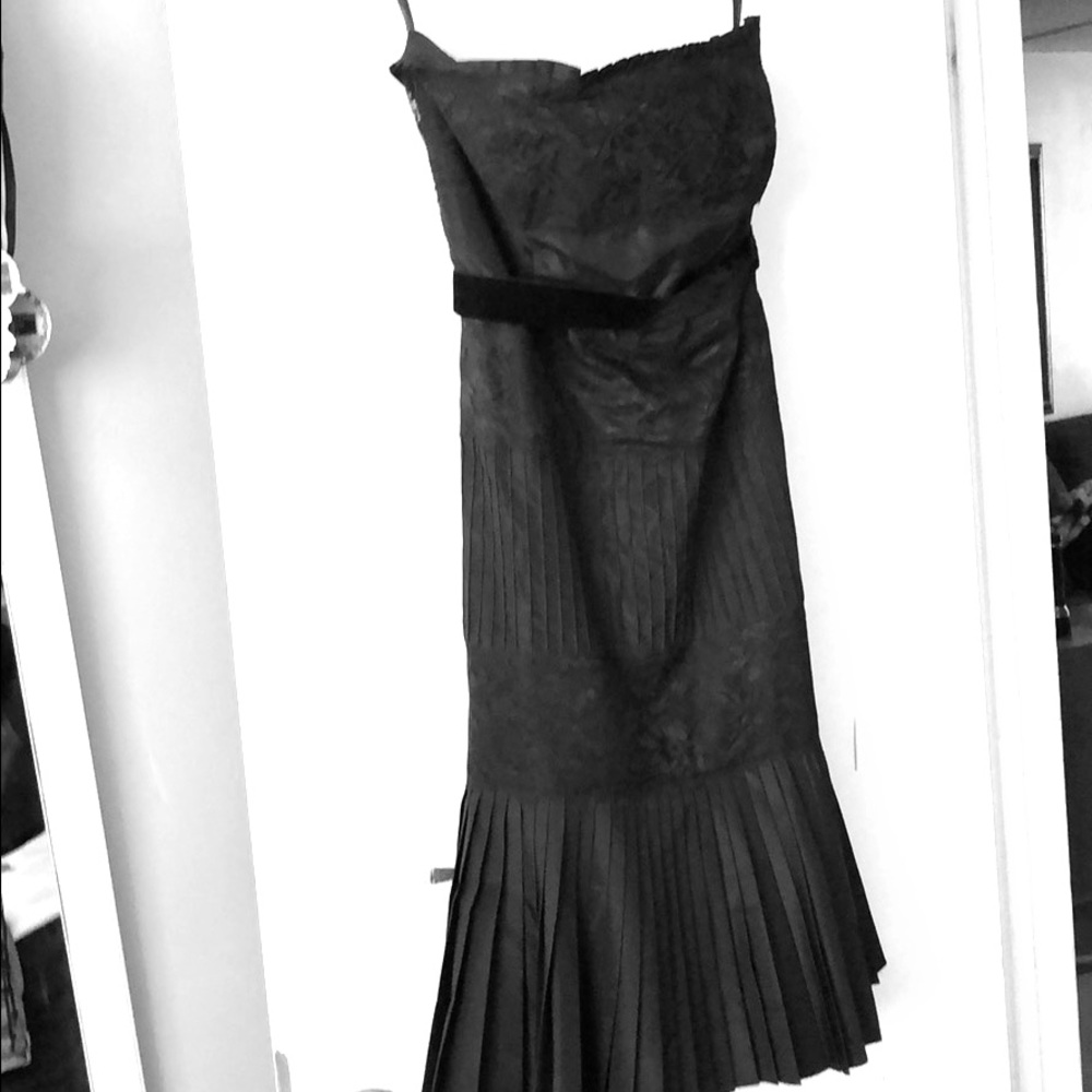 Banana Republic black strapless dress.